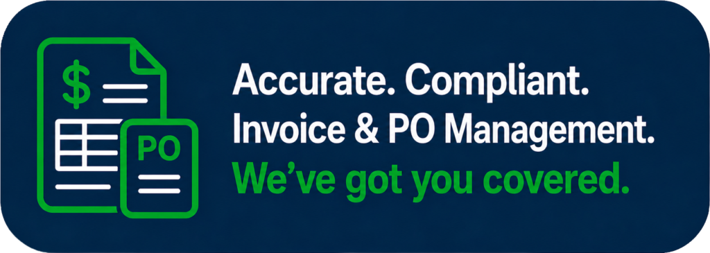 invoice and po management banner picture bookkeeping constrution plumbing